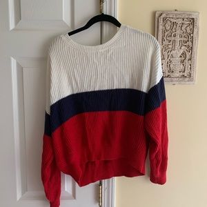 Red white & blue sweater